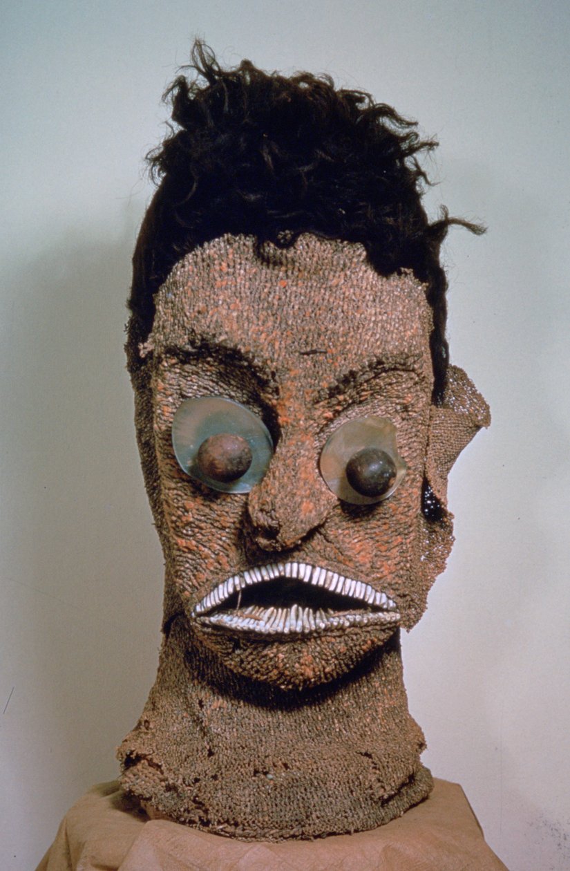 Hawaiian Mask with Human Hair by Unbekannt