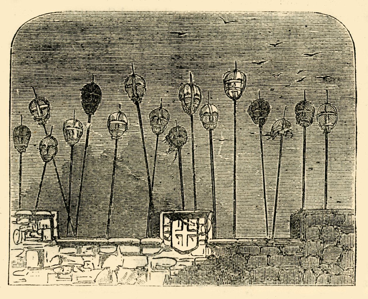 Heads on Old London Bridge by Unbekannt
