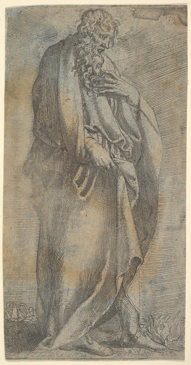 Heavily Draped Male Figure by Unbekannt