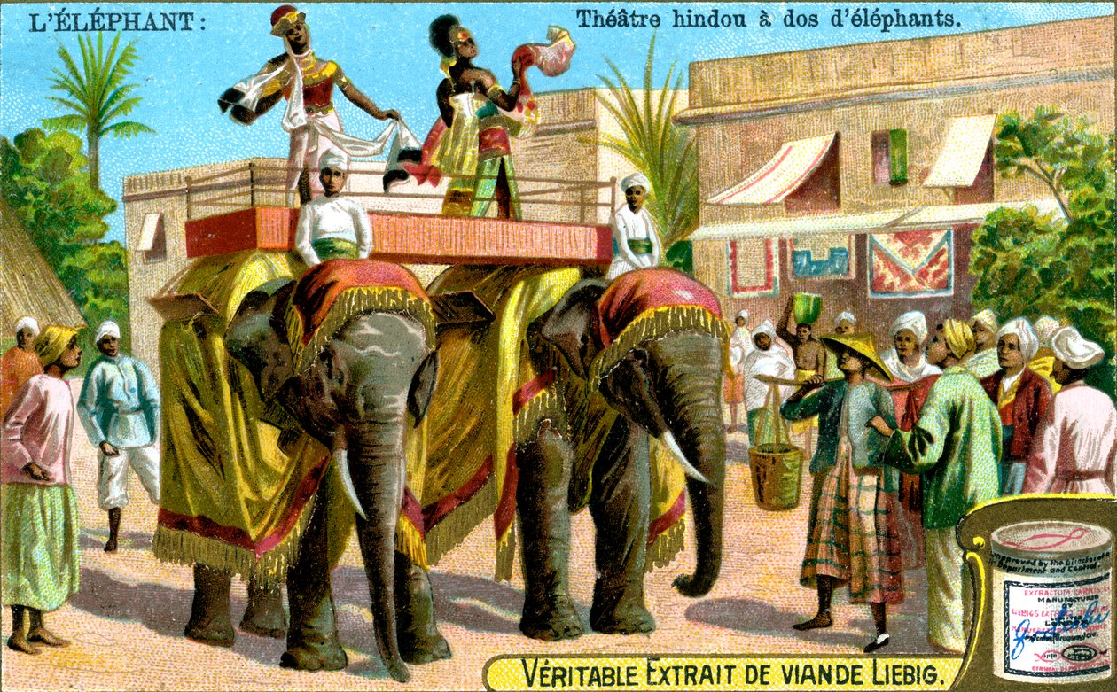 Hindu Theatre on the Backs of Elephants by Unbekannt