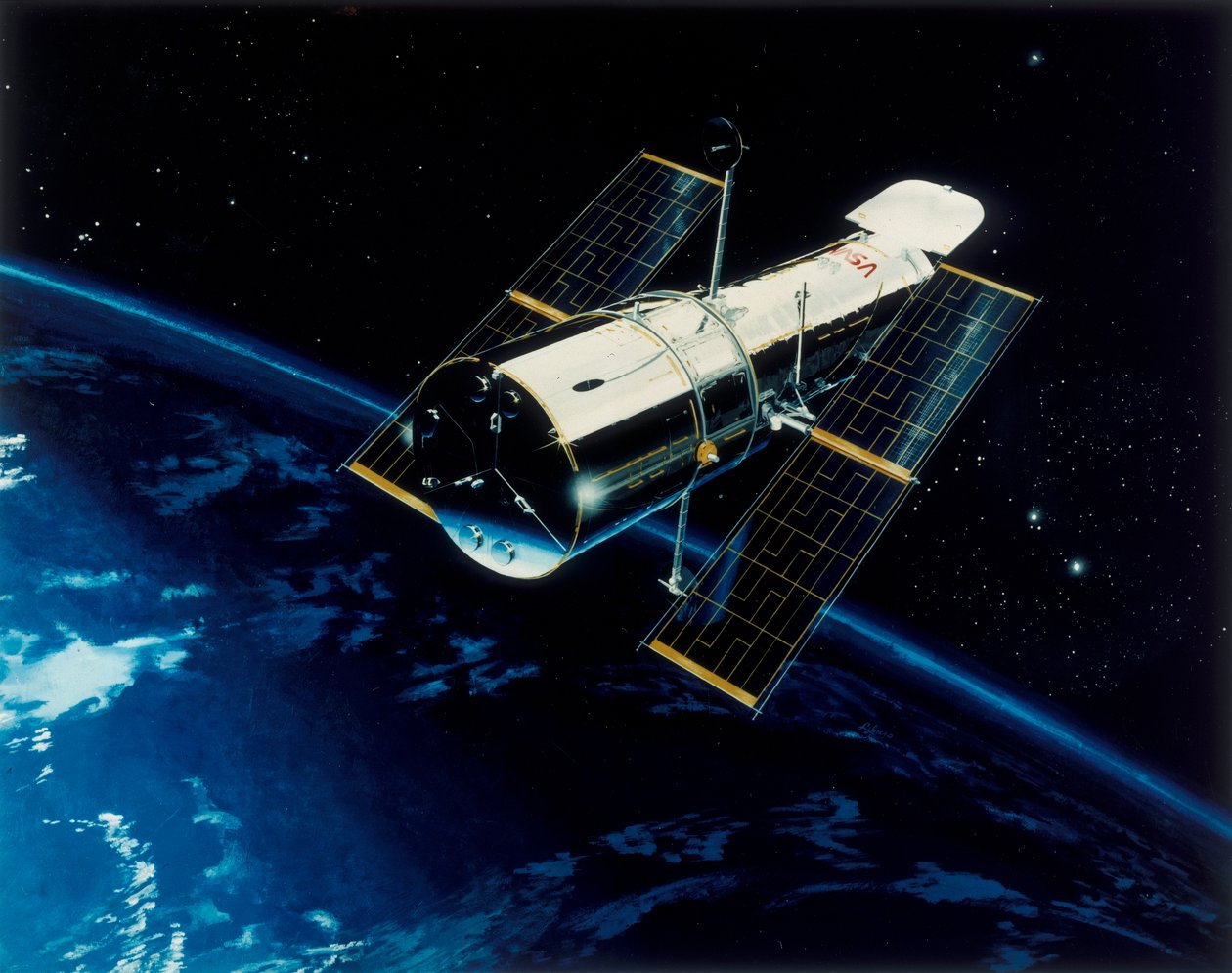 Hubble Space Telescope in Orbit by Unbekannt