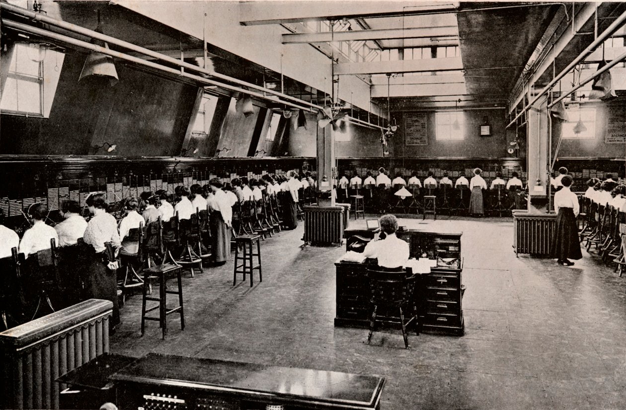 In a Large Telephone Exchange, c1916 by Unbekannt
