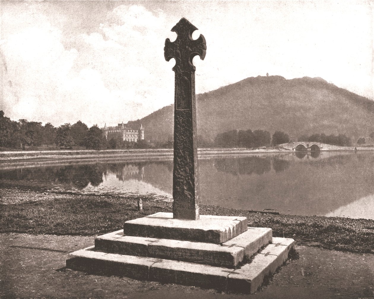 Inveraray Castle and Celtic cross, Argyll, Scotland, 1894 by Unbekannt