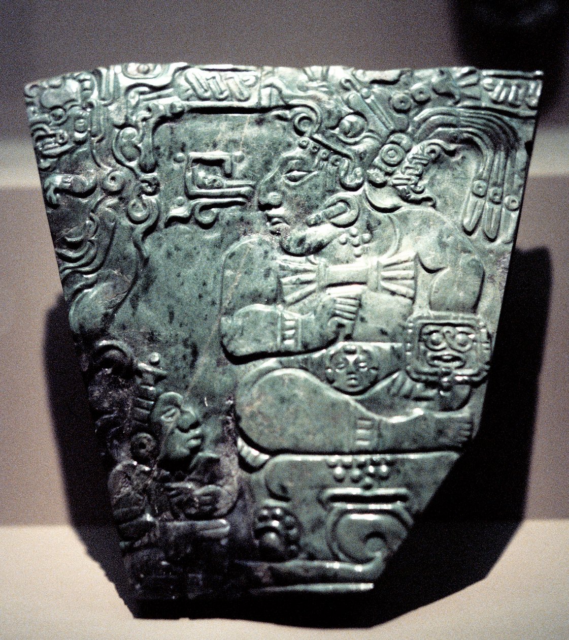 Jade Plaque Showing a Seated Mayan King by Unbekannt