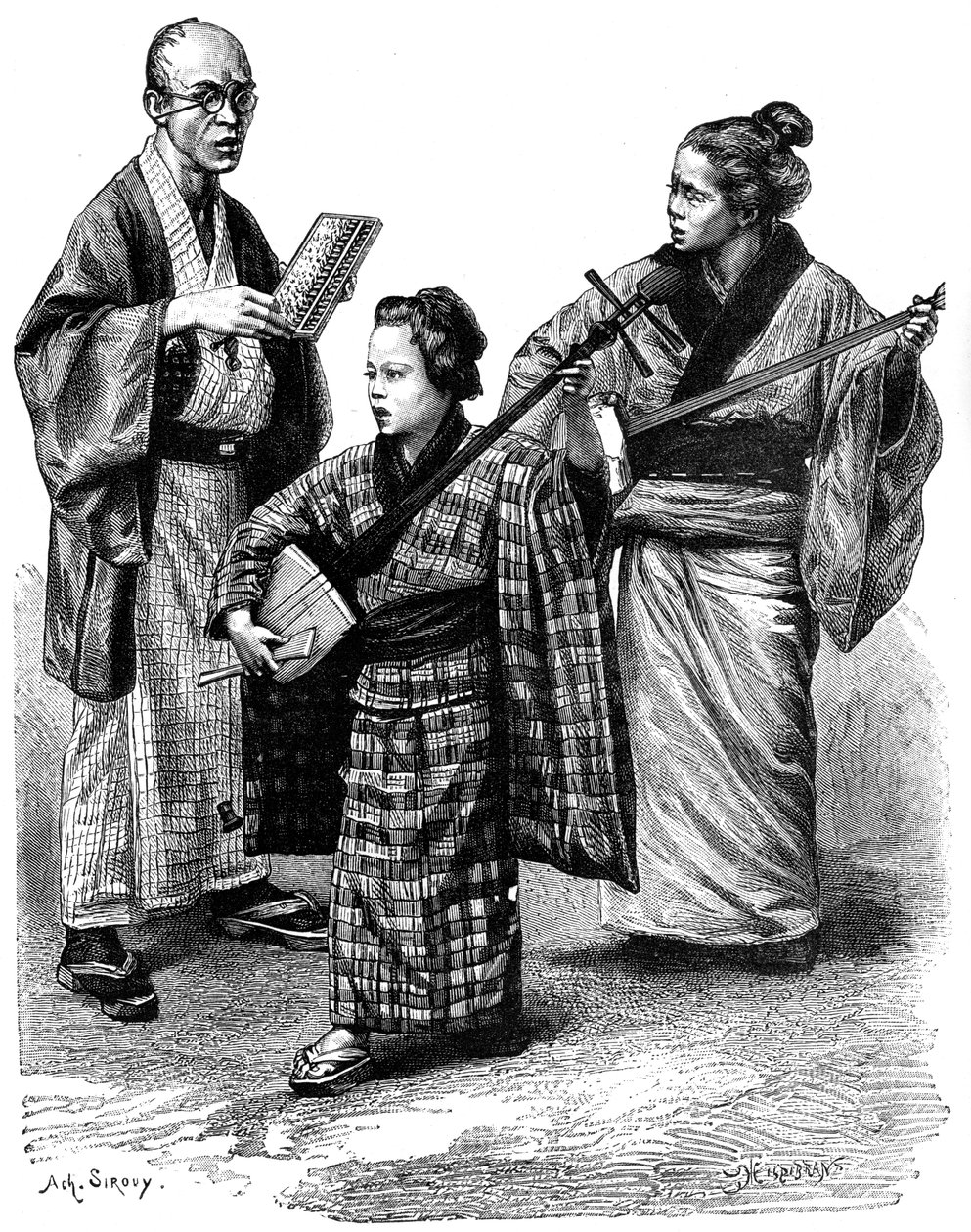 Japanese Musicians and a Dealer, 1895 by Unbekannt