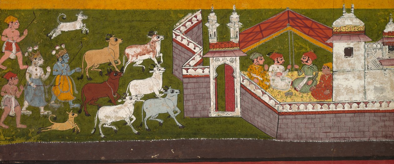 Krishna and Balarama Approaching Mathura, c. 1740-1750 by Unbekannt