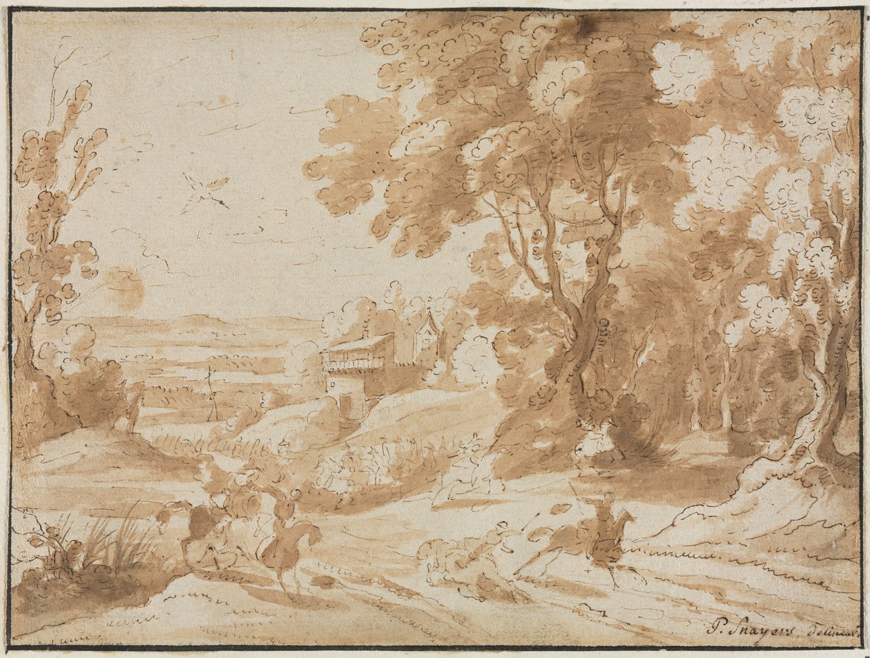 Landscape with Horsemen by Unbekannt