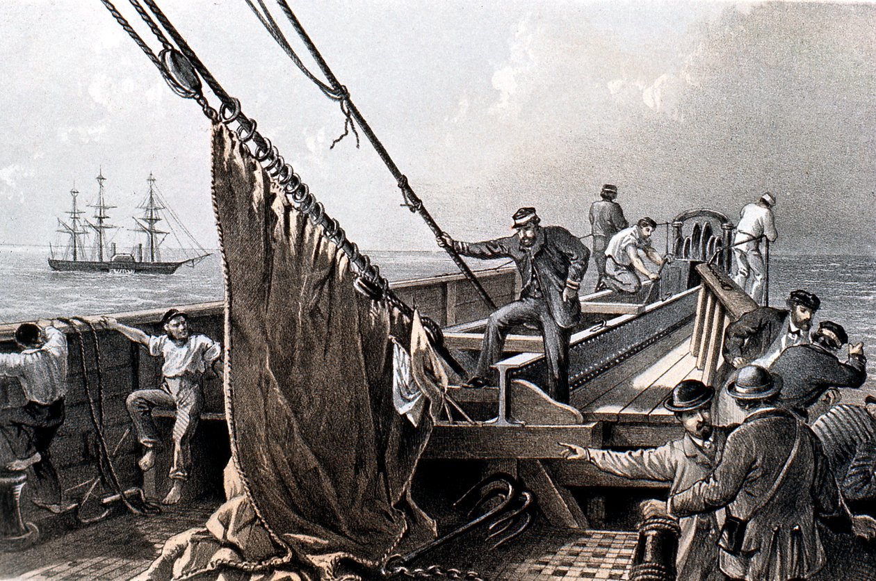 Laying the Transatlantic Telegraph Cable by Unbekannt