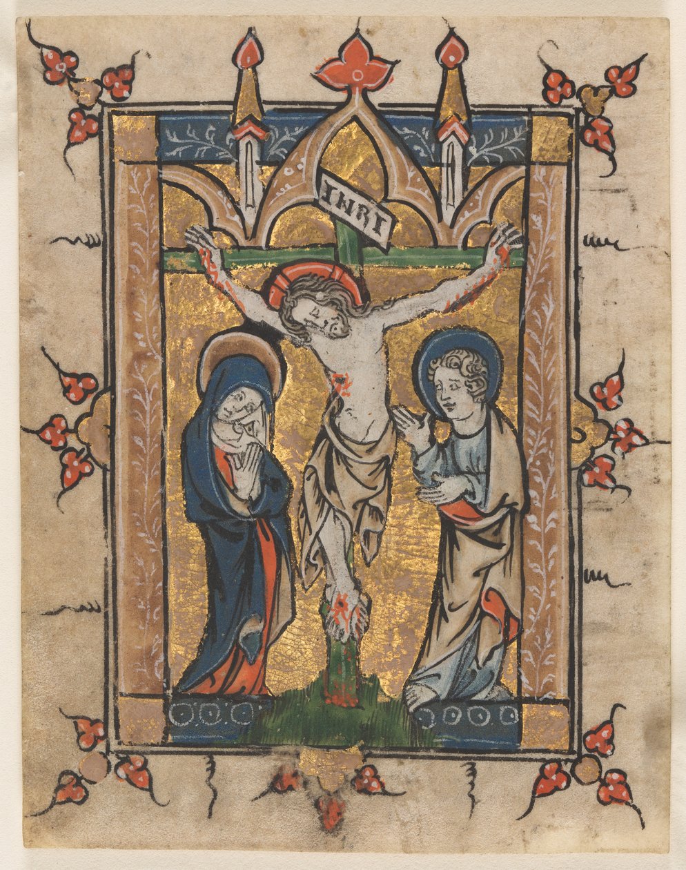Leaf from a Psalter: The Crucifixion, c. 1300-1330 by Unbekannt