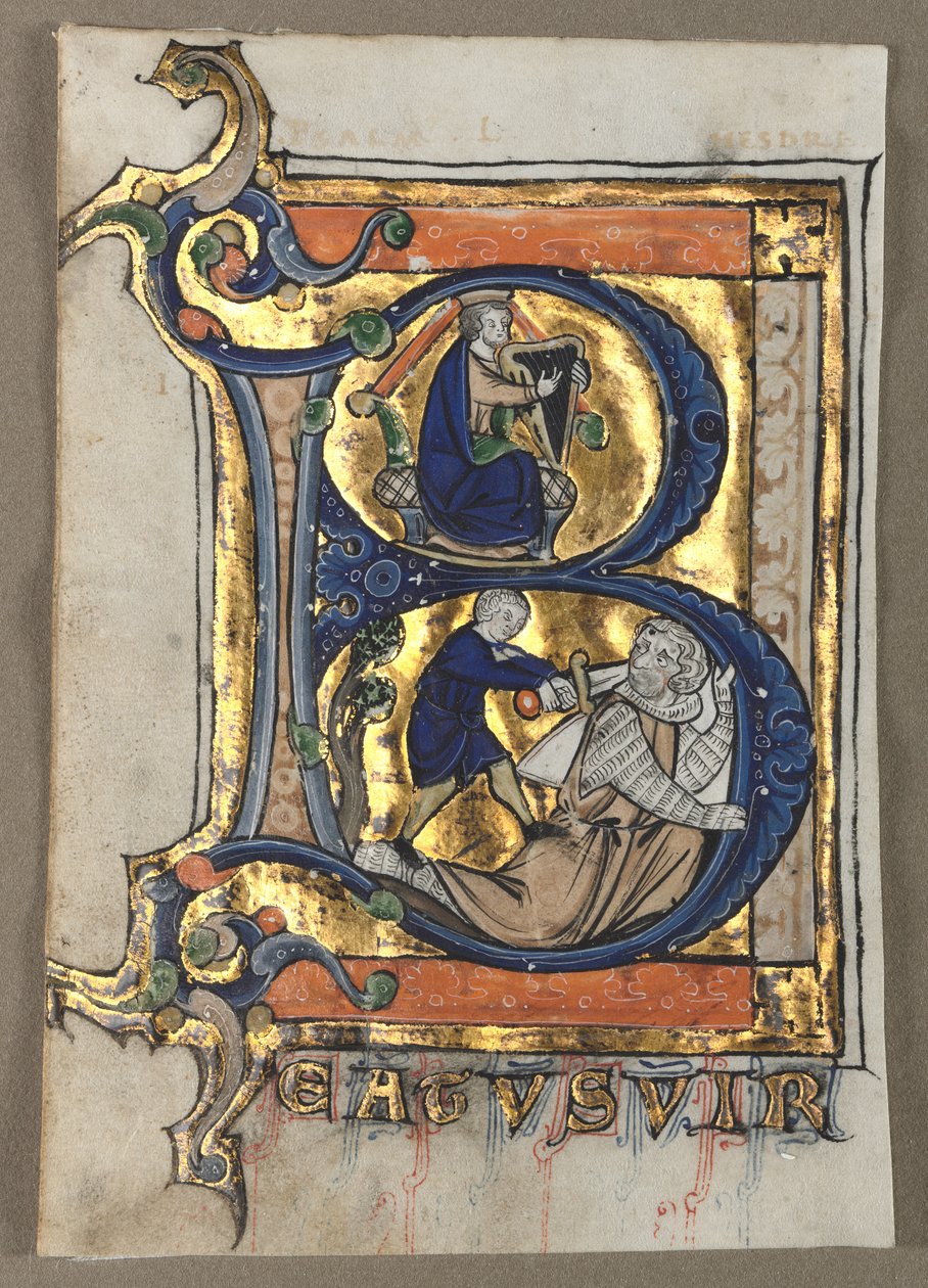 Leaves Excised from a Psalter seven by Unbekannt