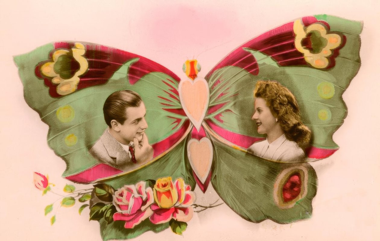 Lovers in a Butterfly by Unbekannt