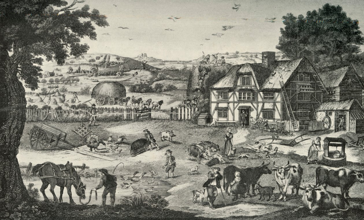 Lively Activity on an Eighteenth-Century Farm by Unbekannt