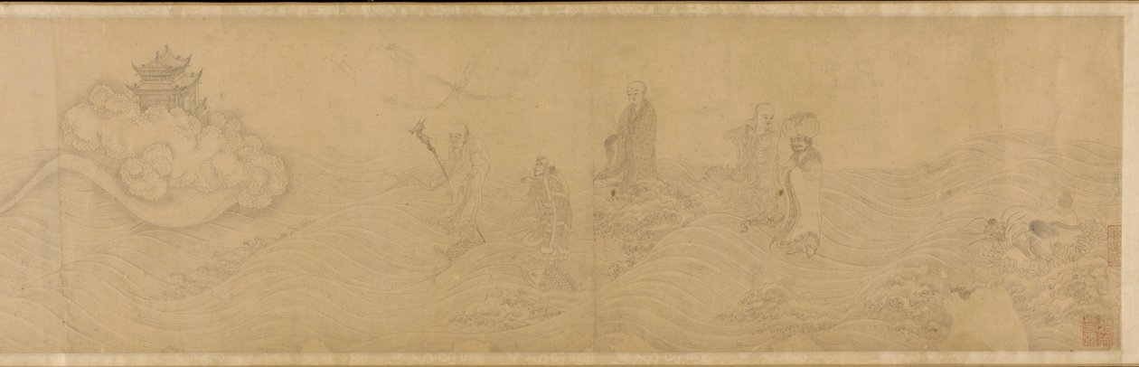 Luohans Crossing the Sea by Unbekannt