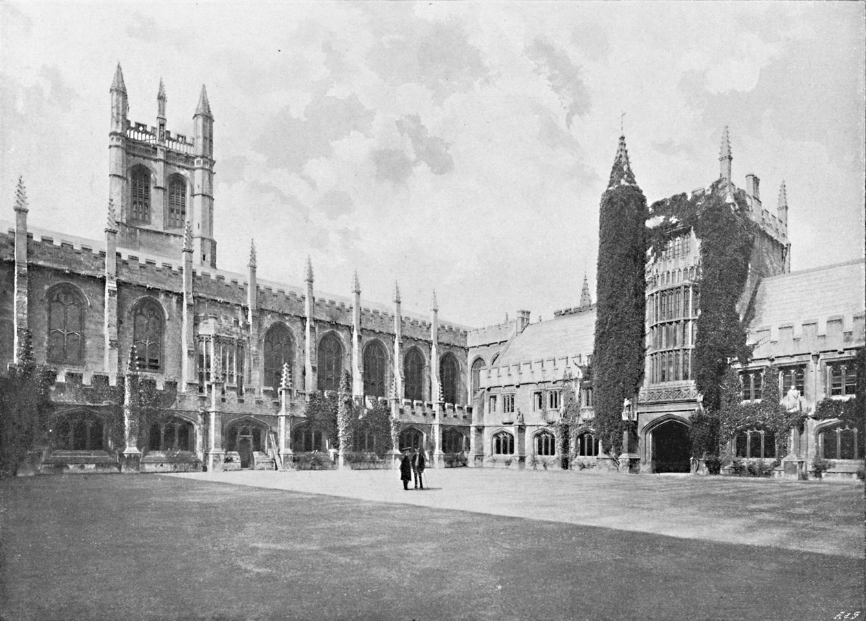 Magdalen College-Cloister and Bell and Founders Towers by Unbekannt