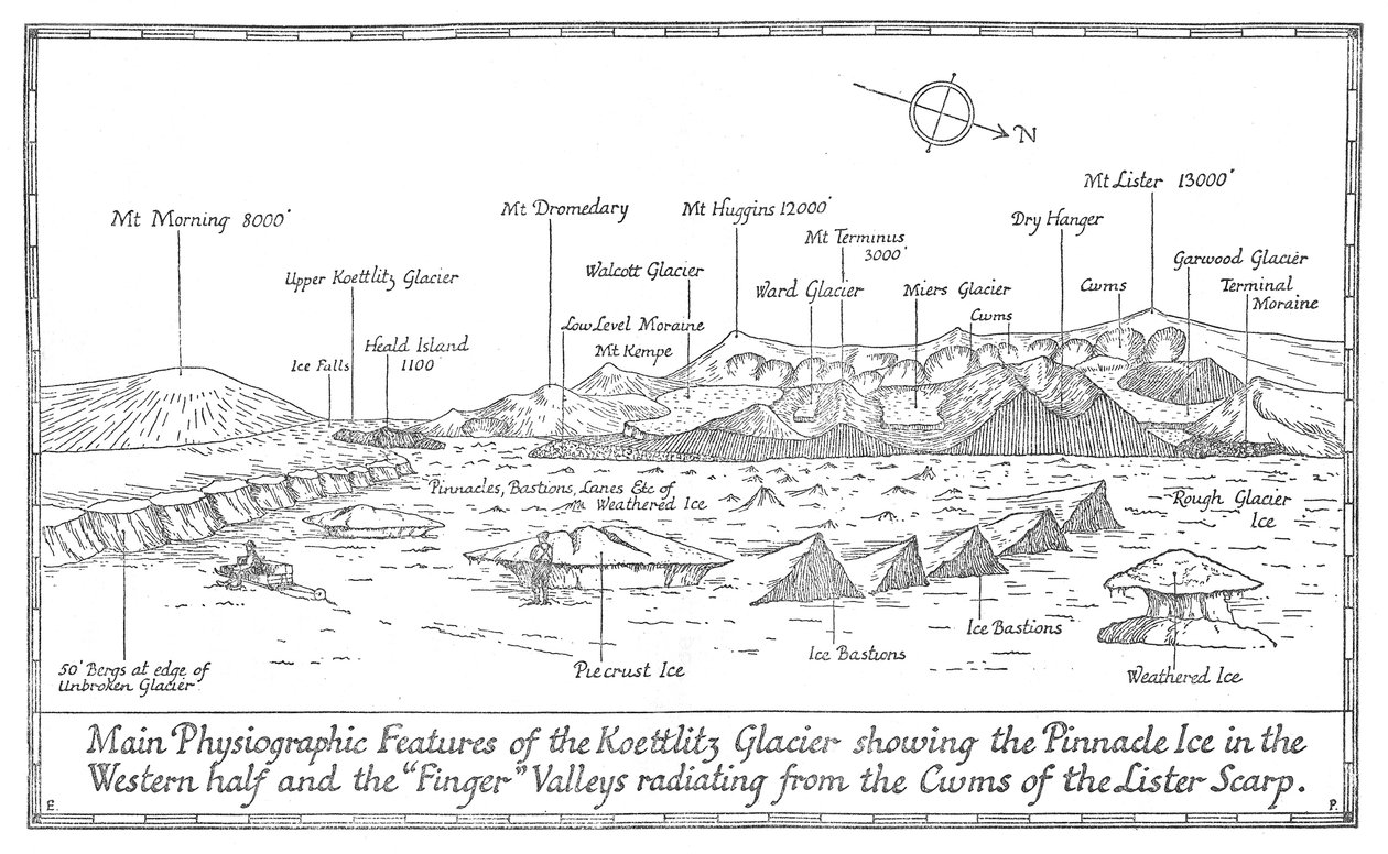 Main Physiographic Features of the Koettlitz Glacier, 1913 by Unbekannt