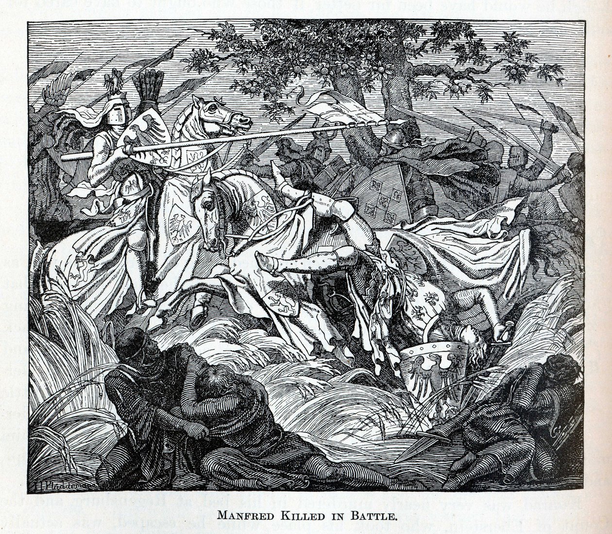 Manfred Killed in Battle by Unbekannt