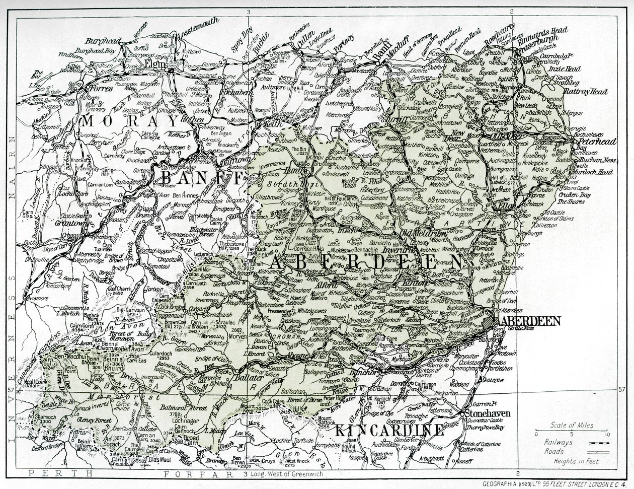 Map of Aberdeenshire by Unbekannt