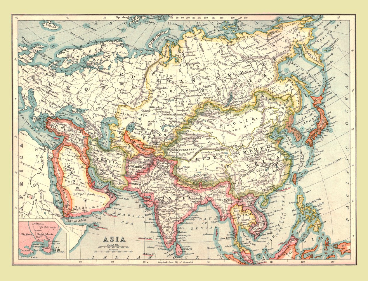 Map of Asia, 1902 by Unbekannt