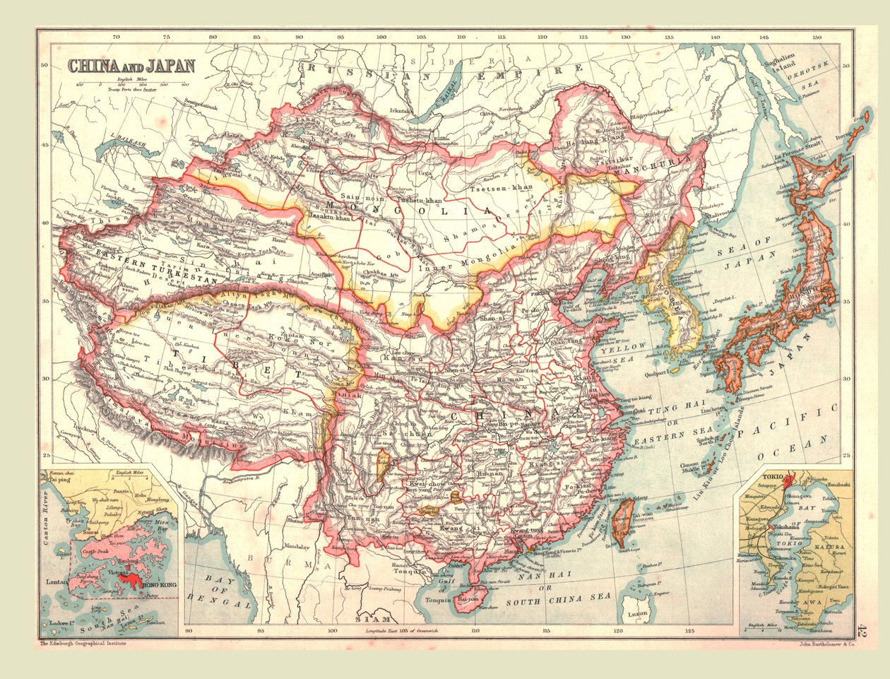 Map of China and Japan by Unbekannt