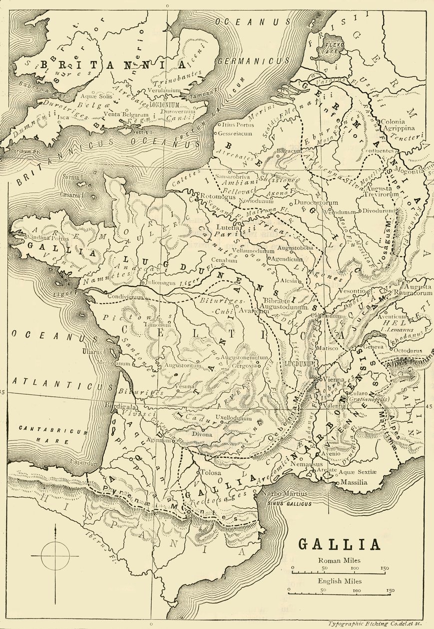 Map of Gaul and Part of Britain by Unbekannt