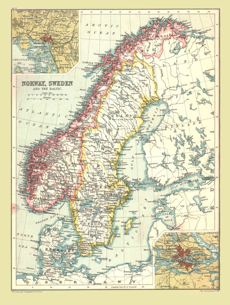 Map of Norway and Sweden by Unbekannt