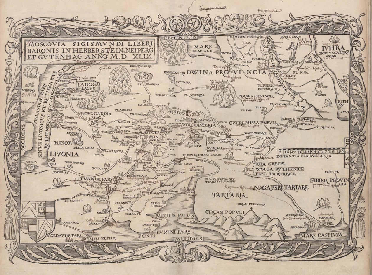 Map of Russia From: Rerum Moscoviticarum commentarii by Unbekannt
