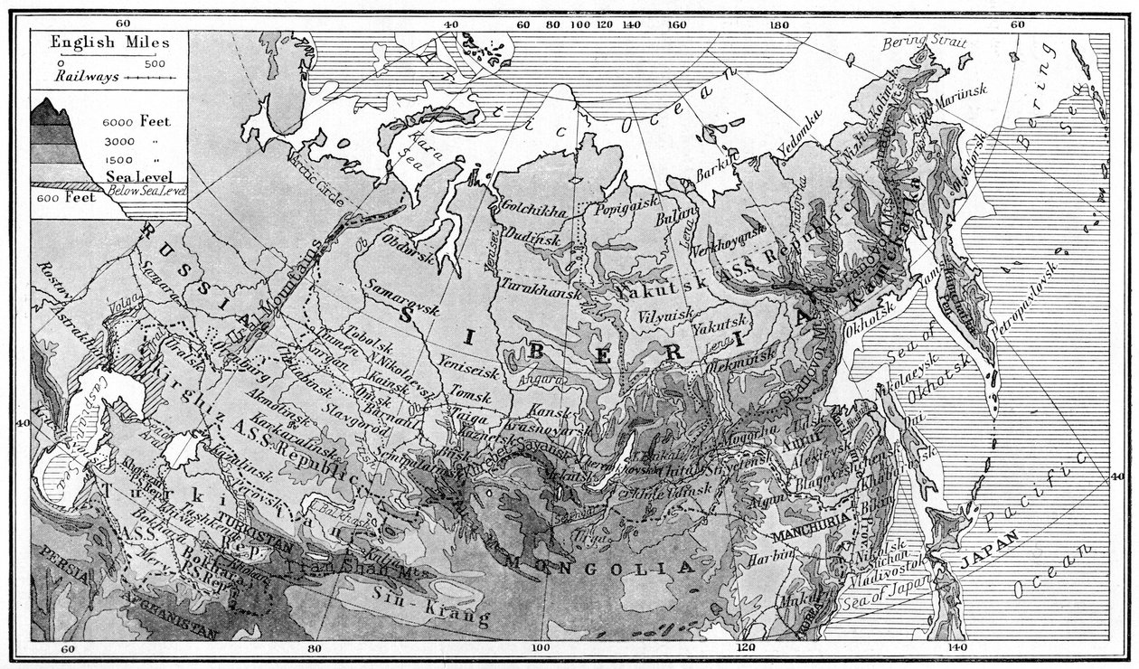 Map of Siberia, c1923 by Unbekannt