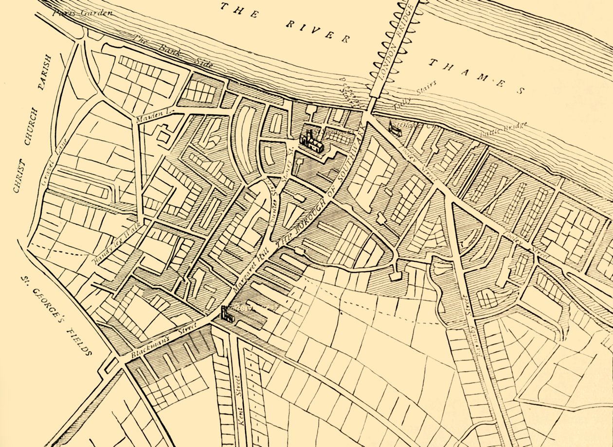 Map of Southwark by Unbekannt