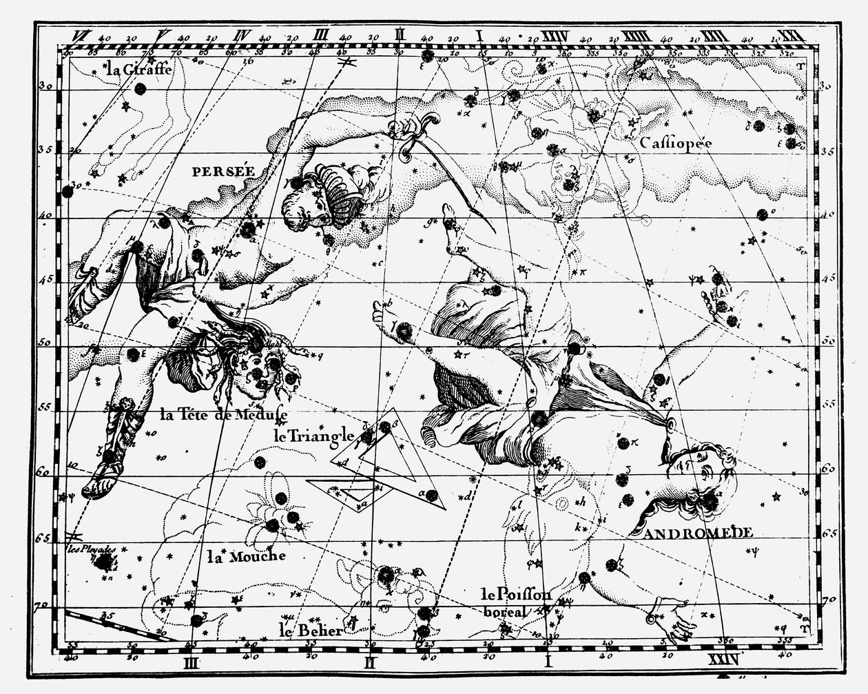Map of stellar constellations by Unbekannt