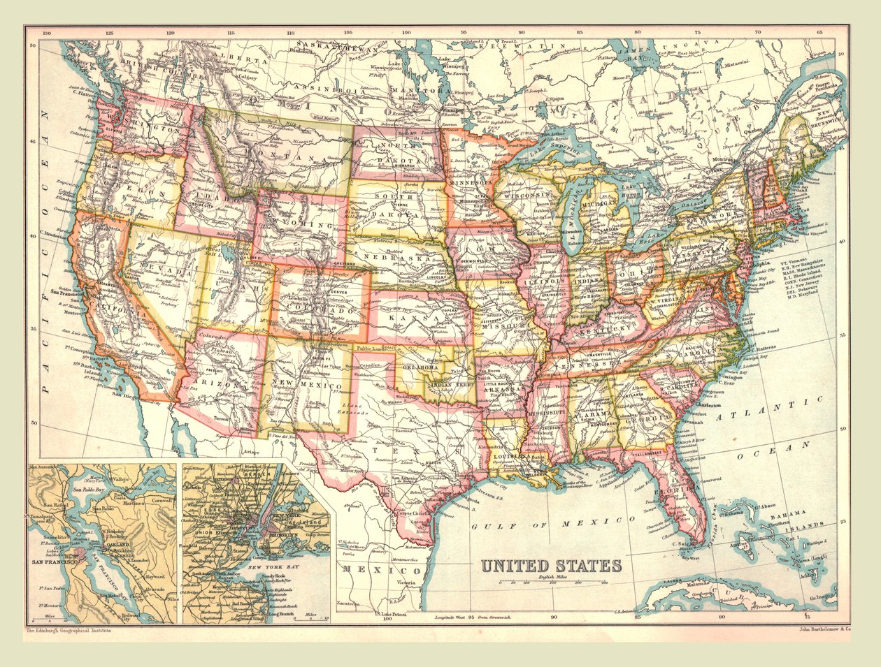 Map of the United States by Unbekannt