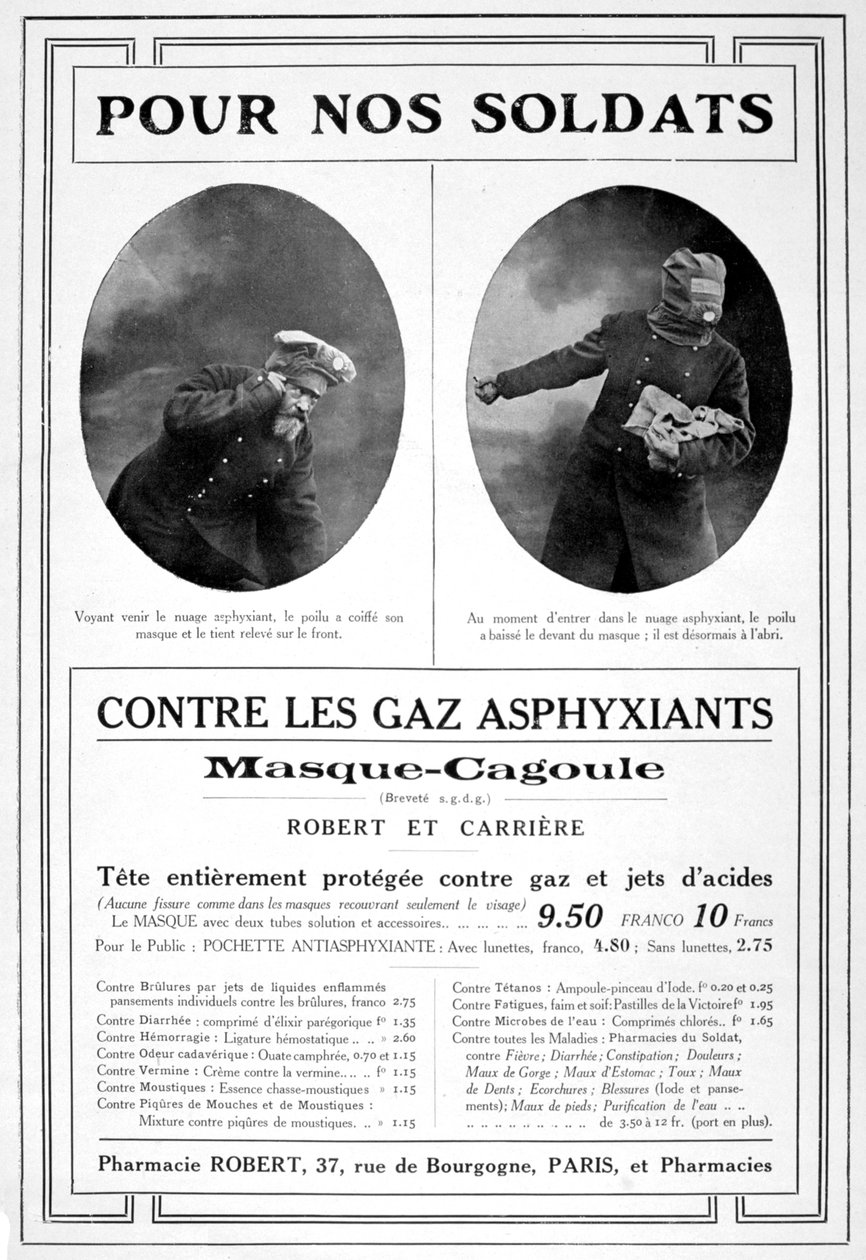 Gas mask advertisement by Unbekannt