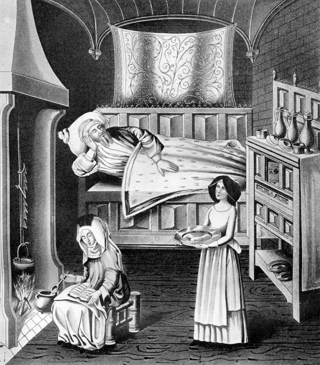 Matron and servant in the sick-chamber by Unbekannt