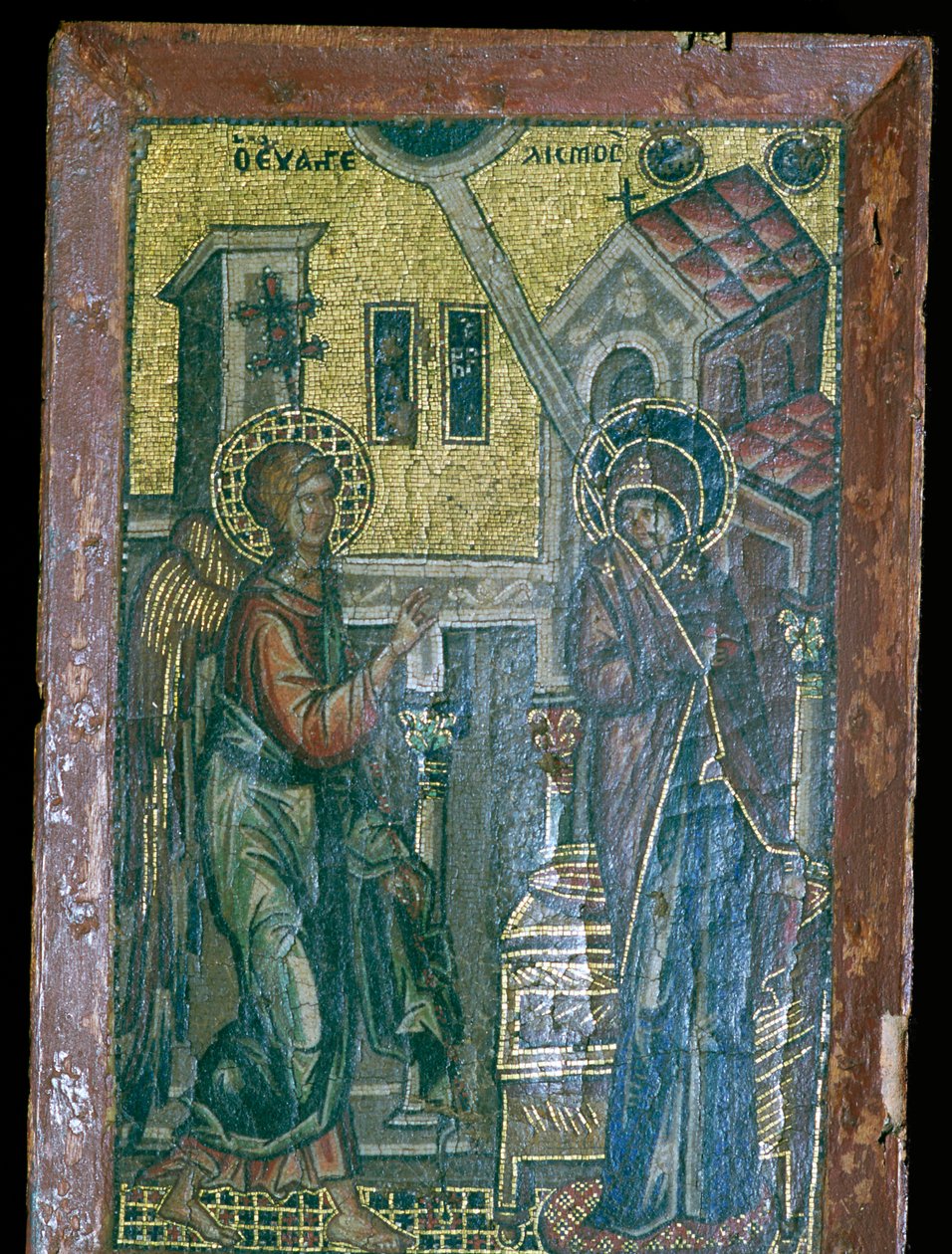 Miniature Byzantine Mosaic of the Annunciation, 14th Century by Unbekannt