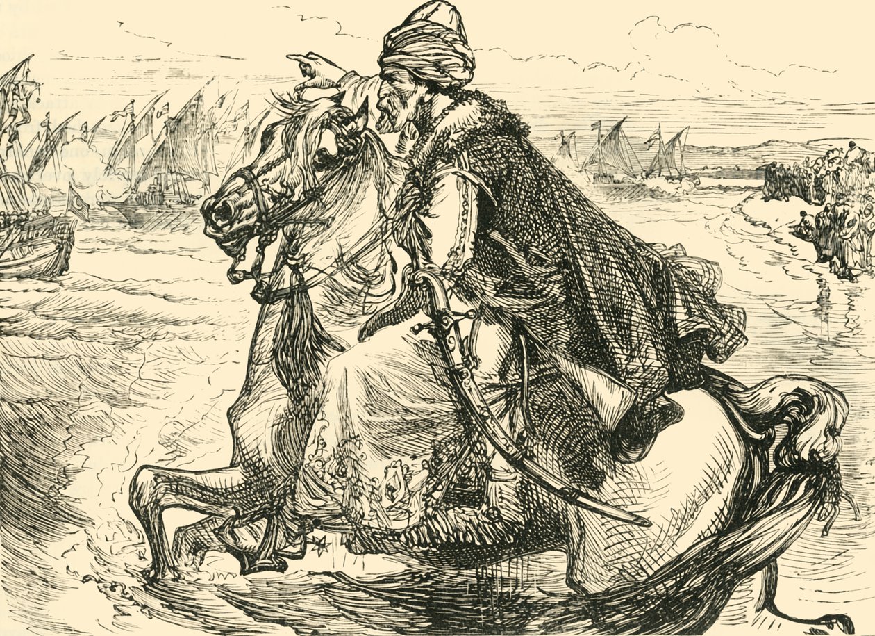 Mohammed II Encouraging His Seamen by Unbekannt