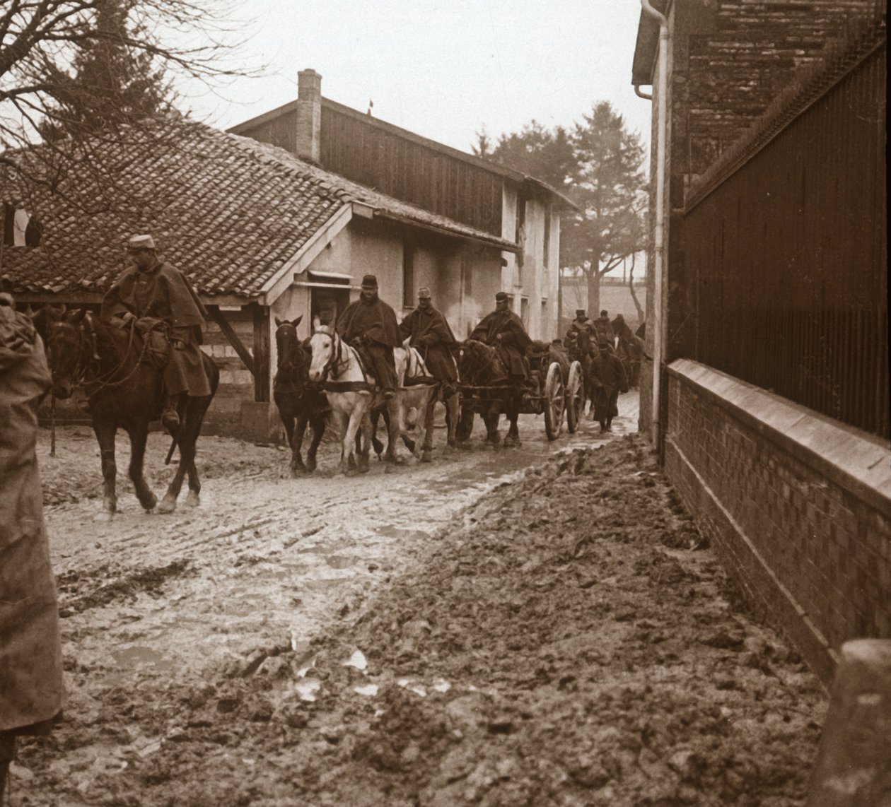Mounted French Soldiers with Artillery by Unbekannt