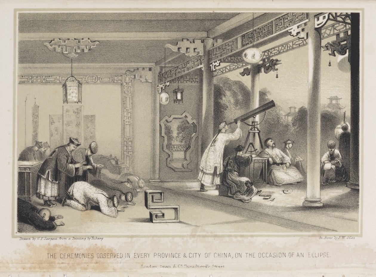 Observing an Eclipse in China, c. 1836 by Unbekannt