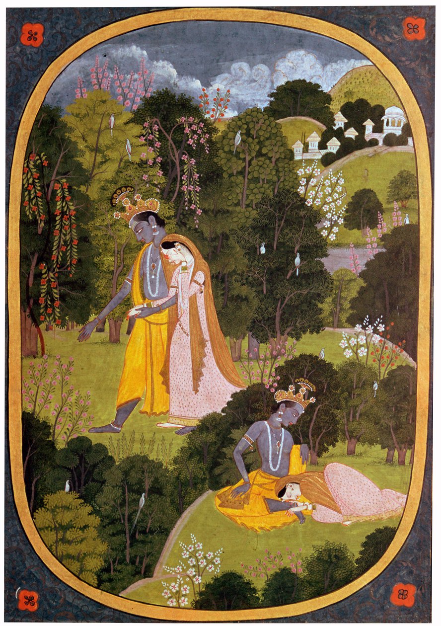 Radha and Krishna in a Grove by Unbekannt