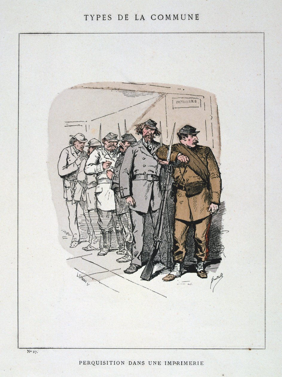 Search in a Printing House, Paris Commune, 1871 by Unbekannt