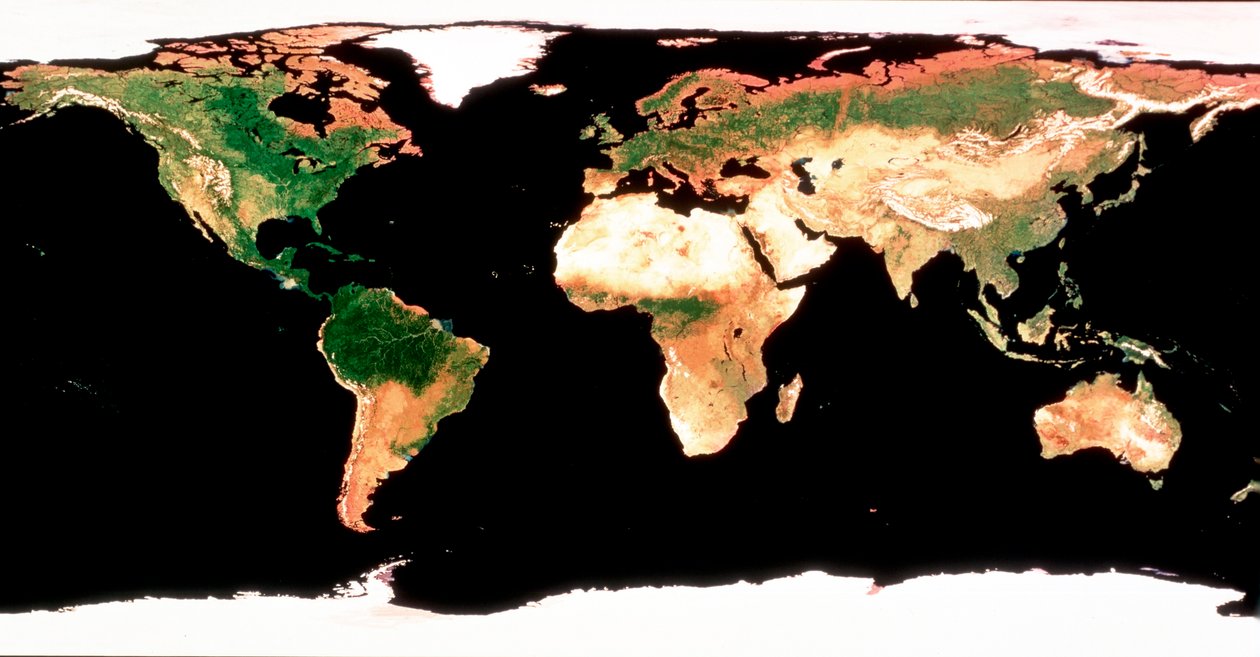 Photomosaic of Earth without cloud cover by Unbekannt