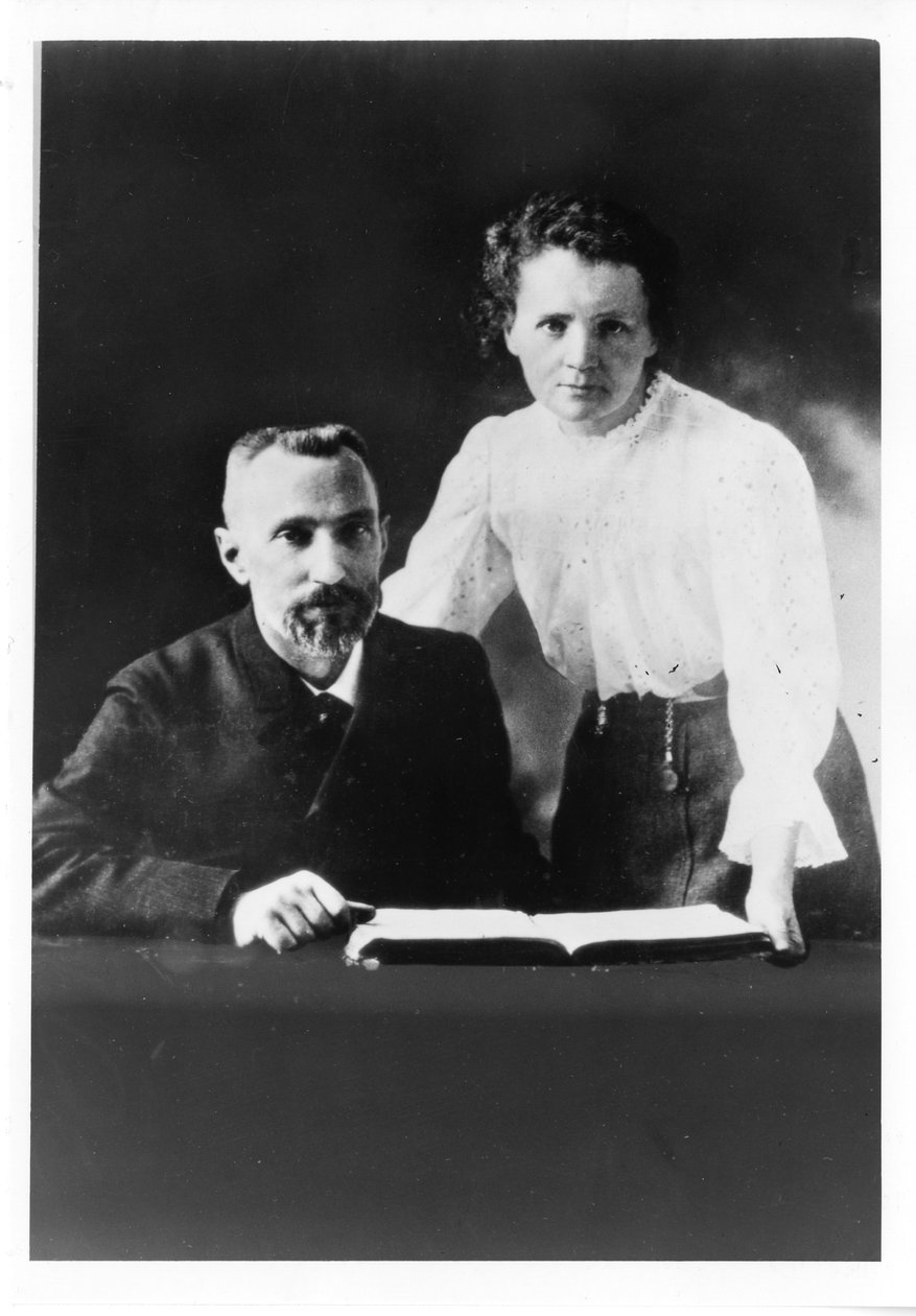 Pierre Curie and Marie Sklodowska Curie by Unbekannt