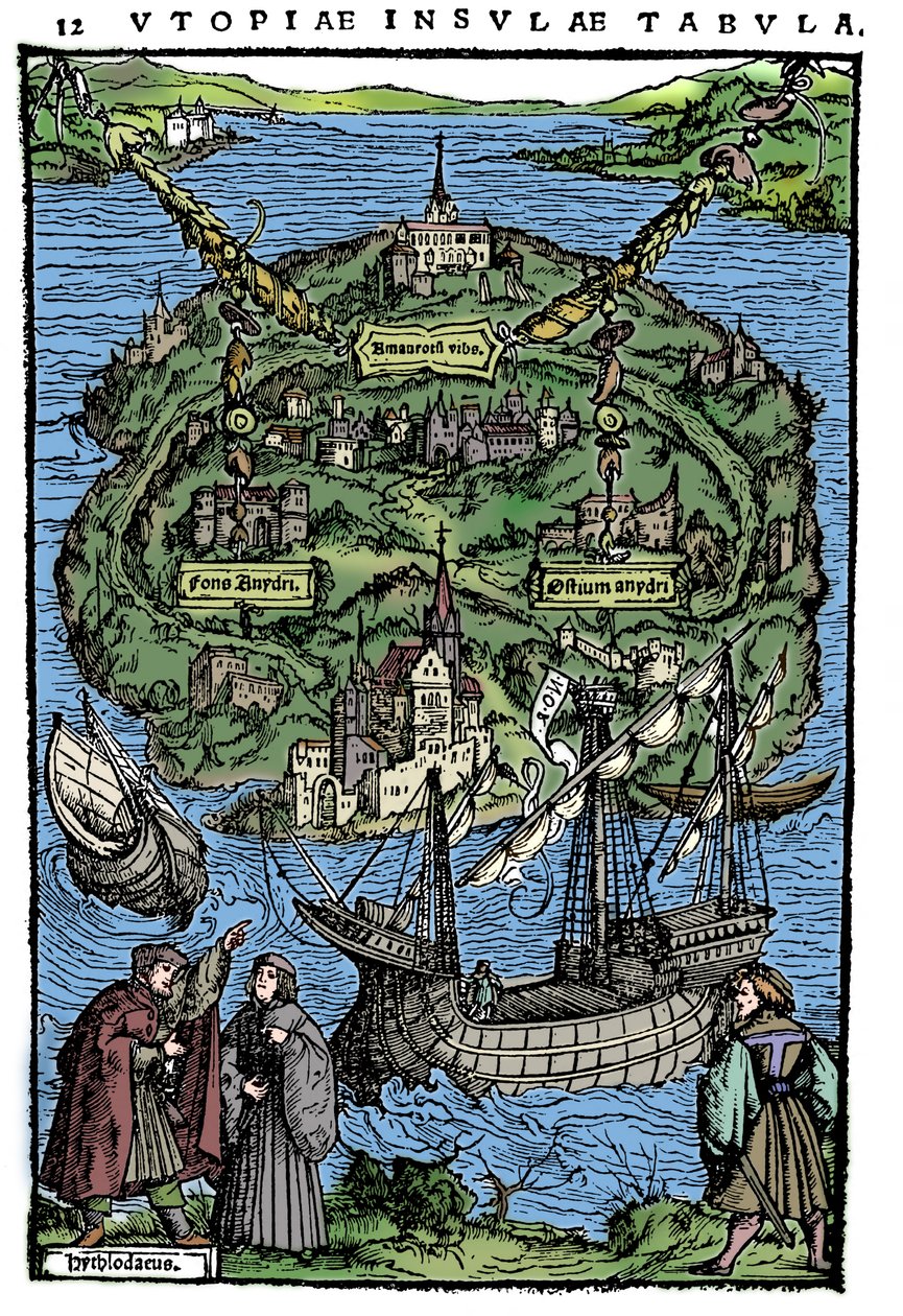 Plan of the Island of Utopia by Unbekannt