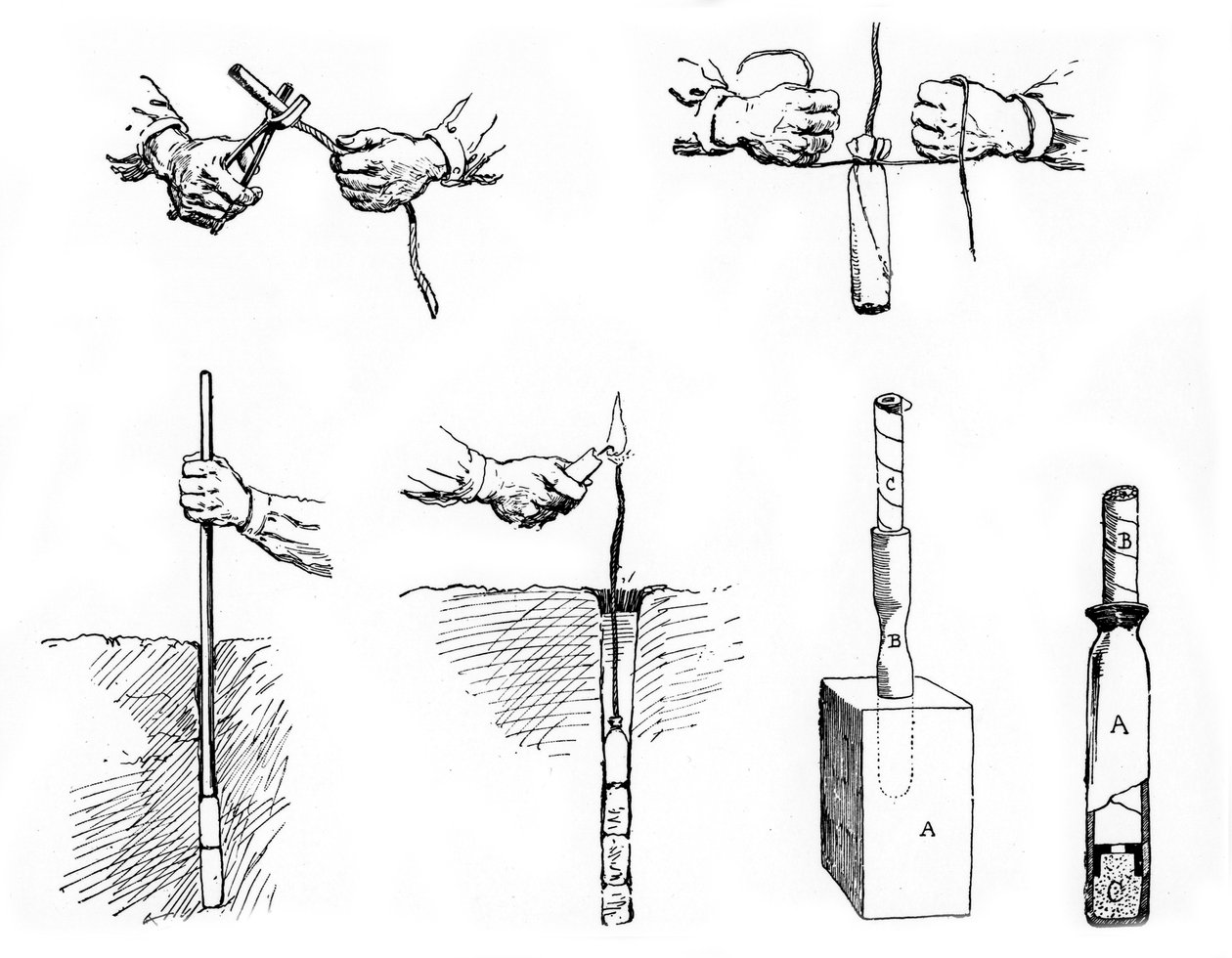 Preparing and Setting a Dynamite Charge, Paris, 1890 by Unbekannt