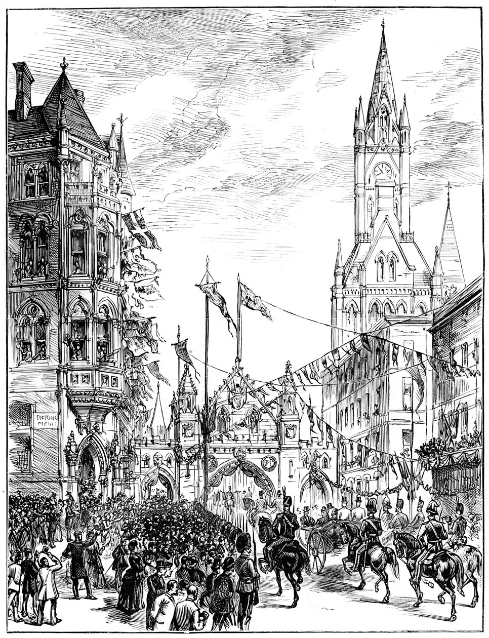 Procession Approaching the Town Hall, Manchester by Unbekannt