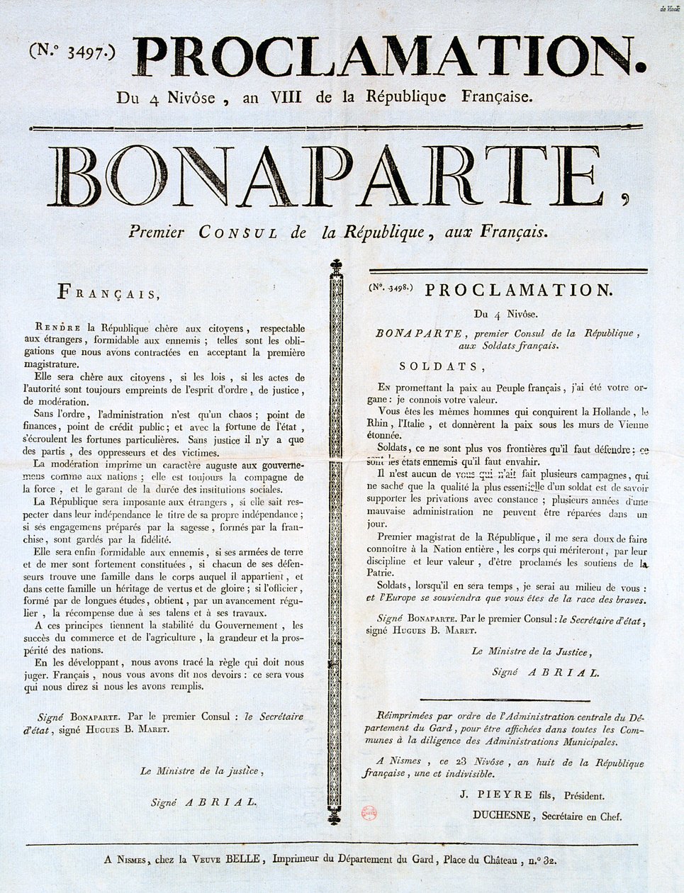 Proclamation of Napoleon as 1st Consul, 19th Century by Unbekannt