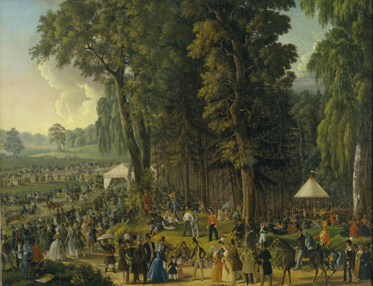 Public merry-making at Maryina Roshcha in Moscow, 1840s by Unbekannt