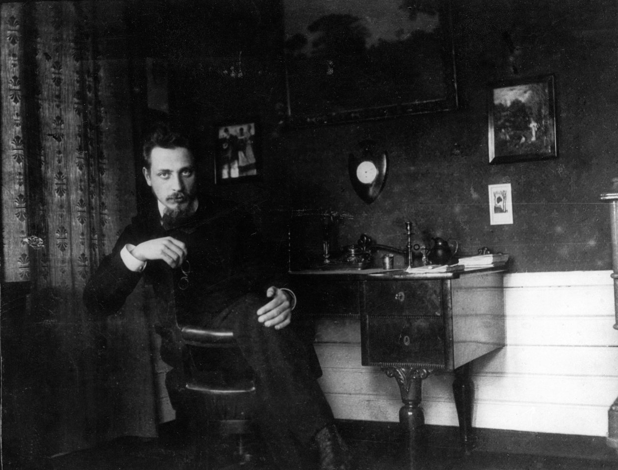 Rainer Maria Rilke in His Study, c. 1905 by Unbekannt