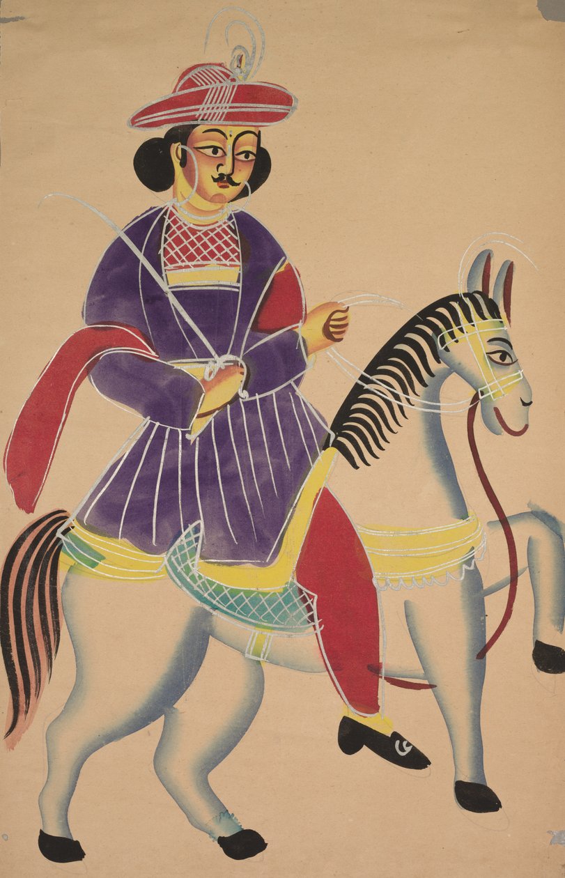 Raja Riding a Horse by Unbekannt