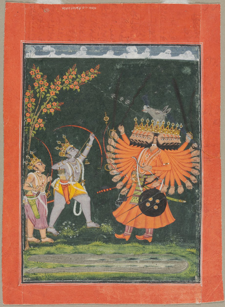 Rama and Laksmana Fighting Ravana by Unbekannt