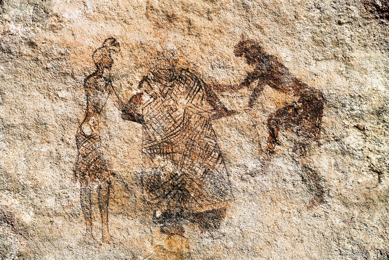 Rock Painting of Tadrart Acacus, Libya by Unbekannt