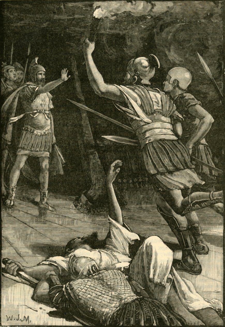 Roman Soldiers Firing the Temple of Jerusalem, 1890 by Unbekannt